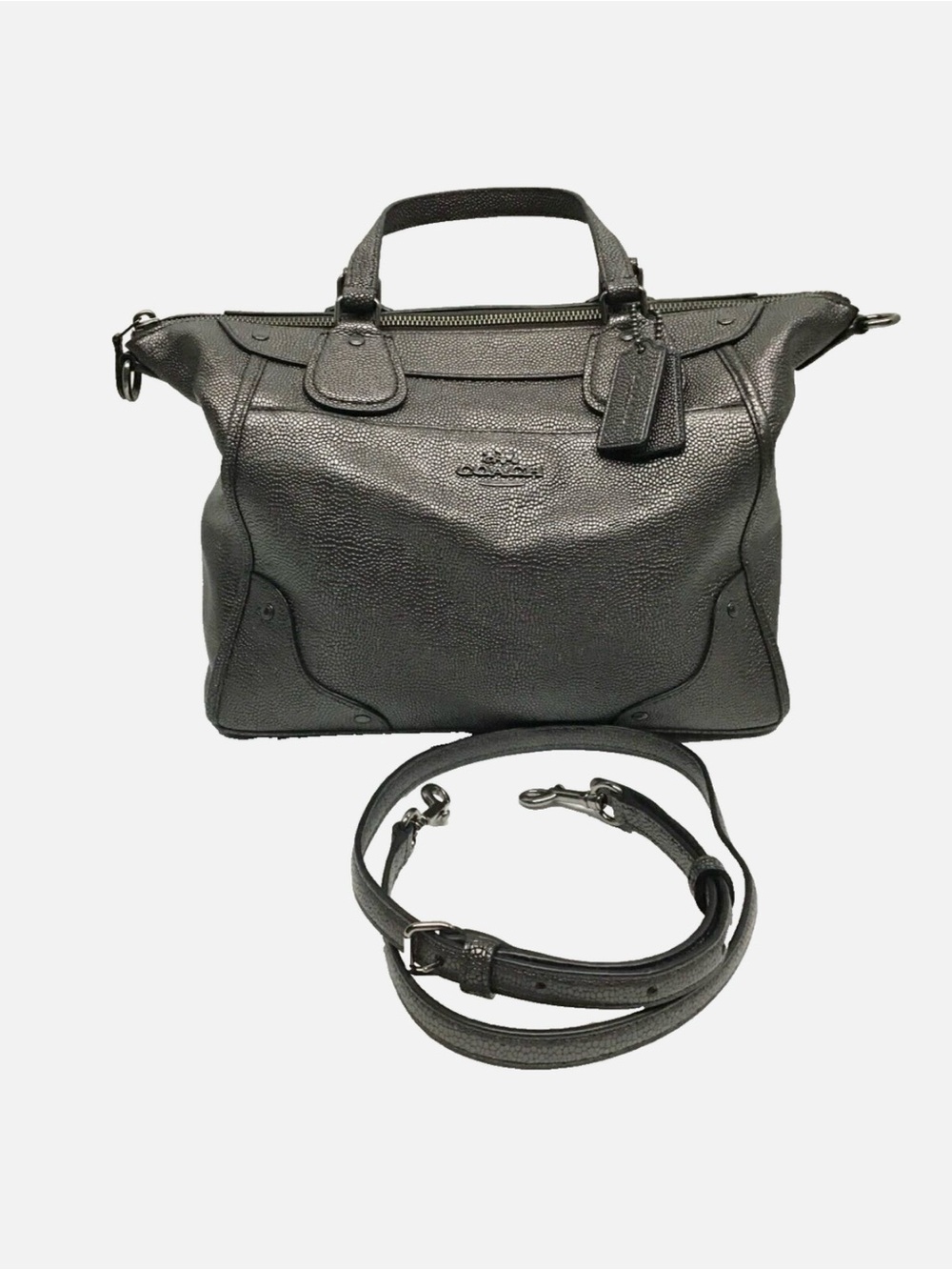 Coach grey F34143 Mickie satchel bag magnetic pocket w/strap w/dust bag